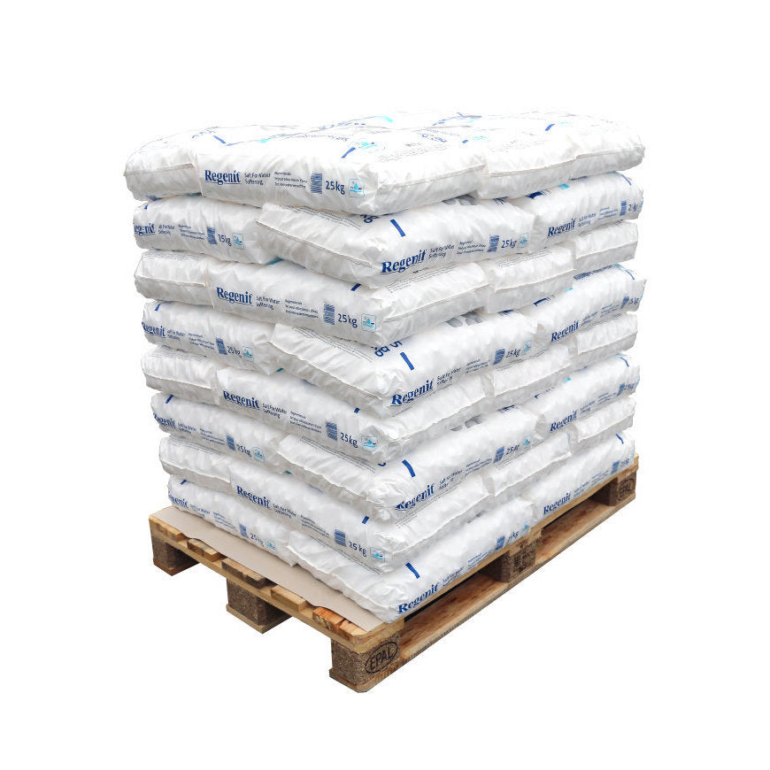 Pallet met regeneratiezout – 40 zakken van 25 kg voor waterontharders